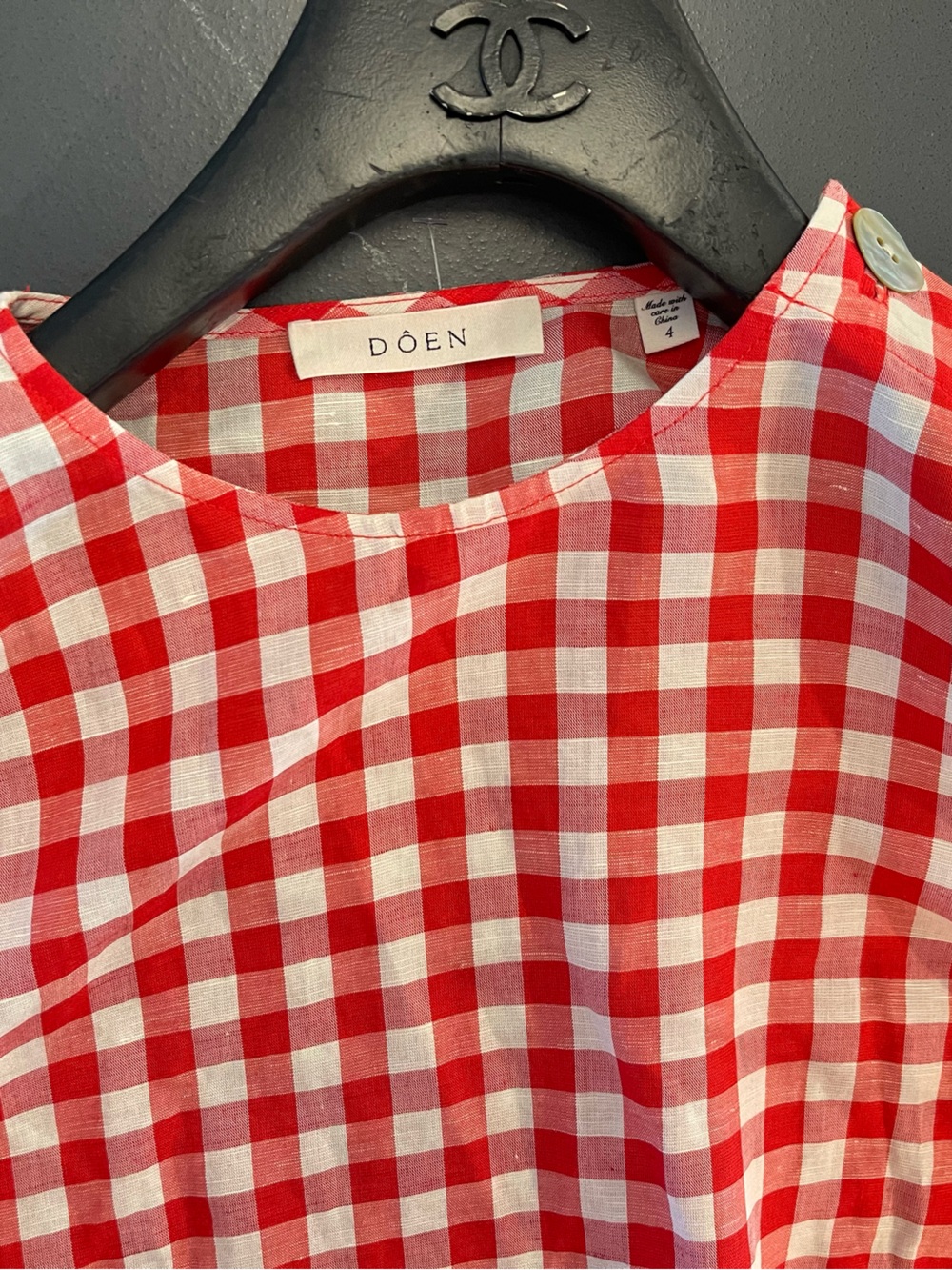 Doen Red and White Gingham Mini Dress - Picture 6 of 12